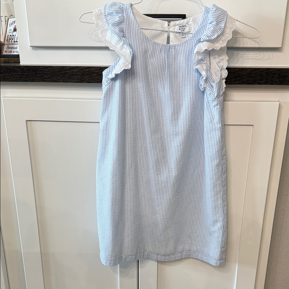 Crown & Ivy Kids Blue and White Striped Top